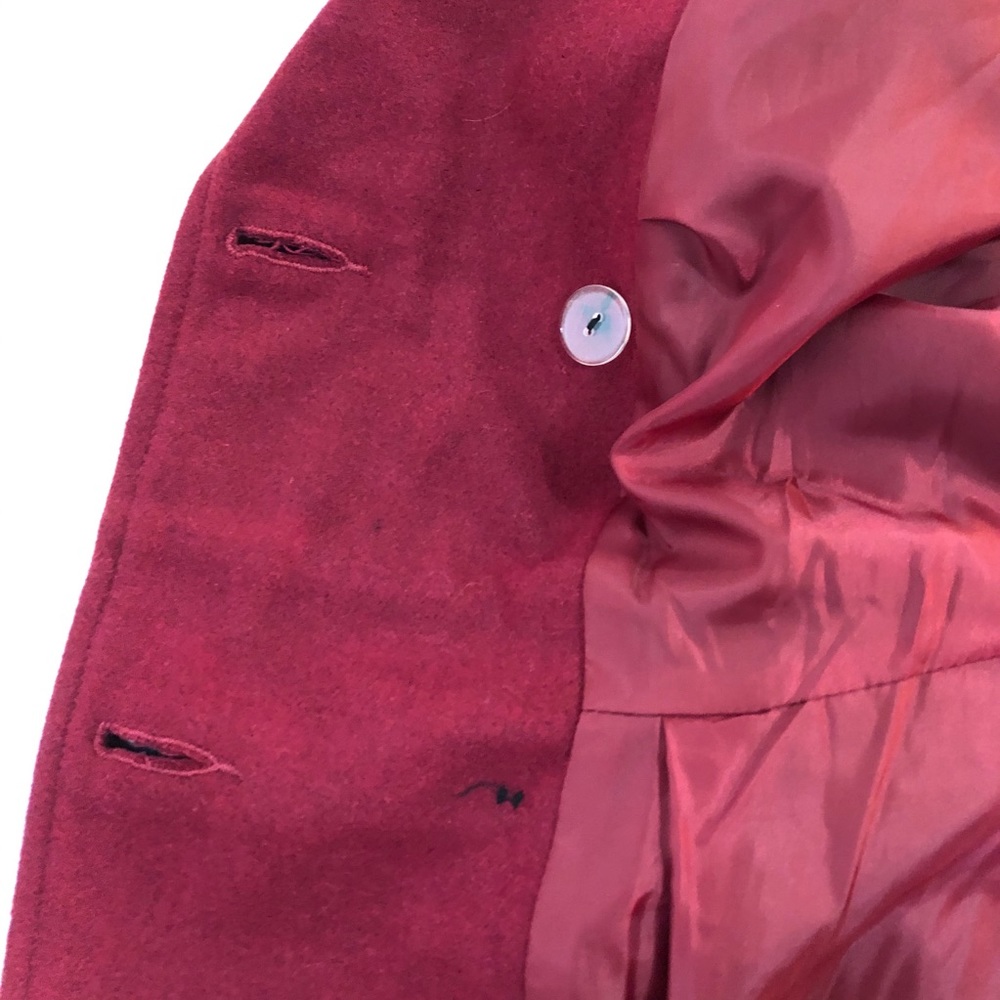 Short Burgundy Red Trench Coat by Rampage - Picture 7 of 9